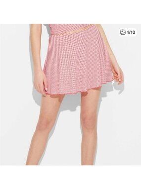 Wild Fable Red Gingham Check Skort With Built-In Red Shorts XL